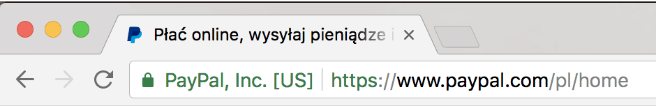 Certyfikat EV PayPal